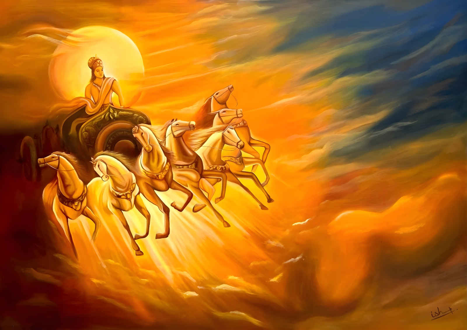 Surya's Steeds Artwork Detail